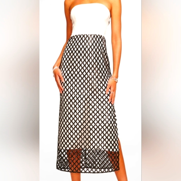 RAMY BROOK Giselle Sequined Lattice Gown In BLACK.Sz 8 NWT MSRP $685 - Picture 1 of 11